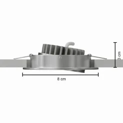 MEGAMAN Loftlamper|Indbygningsspots > LED indbygningslampe Rico 6,5 W børstet stål