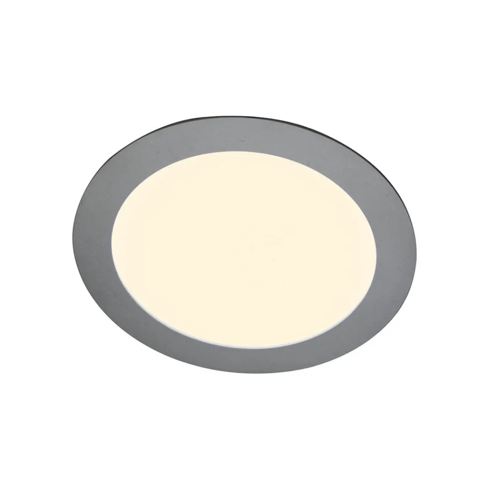 Heitronic Loftlamper|Indbygningsspots > LED-indbygningspanel Justus, Ø 14,5 cm, sølv, IP44