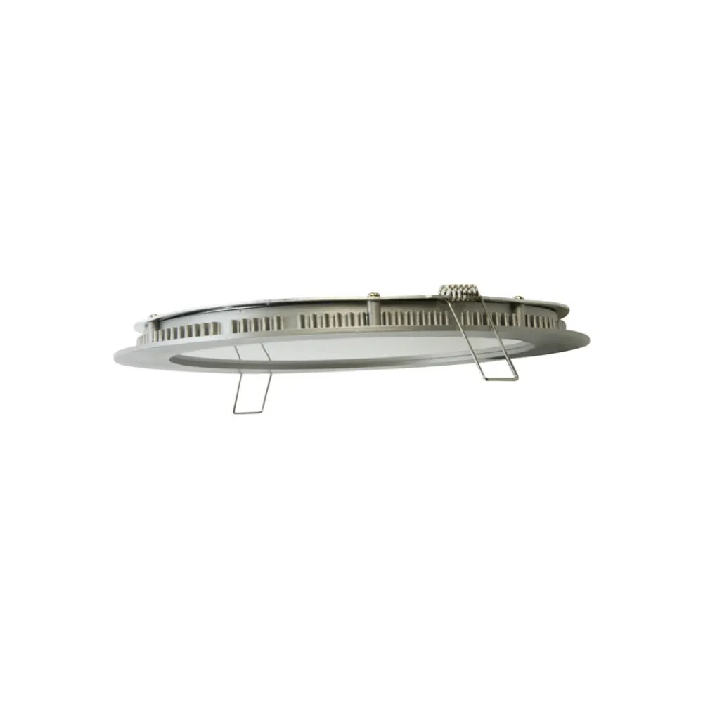 Heitronic Loftlamper|Indbygningsspots > LED-indbygningspanel Justus, Ø 14,5 cm, sølv, IP44