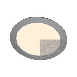 Heitronic Loftlamper|Indbygningsspots > LED-indbygningspanel Justus, Ø 14,5 cm, sølv, IP44
