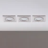 Lindby Loftlamper|Indbygningsspots > LED-indbygningsspot Andrej, kantet, nikkel, sæt med 3 stk