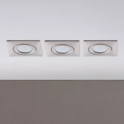 Lindby Loftlamper|Indbygningsspots > LED-indbygningsspot Andrej, kantet, nikkel, sæt med 3 stk