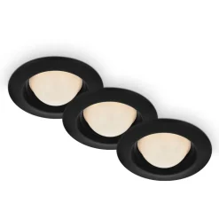 Briloner Loftlamper > LED-indbygningsspot Carro, 3 stk. 3.000 K, sort
