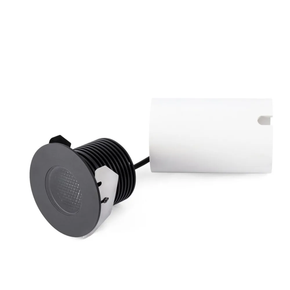 FARO BARCELONA Nedgravet Udebelysning > LED-indbygningsspot Grund, sort, Ø 8 cm, aluminium/stål
