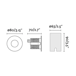 FARO BARCELONA Nedgravet Udebelysning > LED-indbygningsspot Grund, sort, Ø 8 cm, aluminium/stål