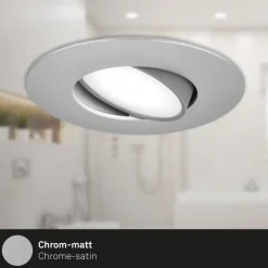 Loftlamper ^ Briloner LED-indbygningsspot 7597 3 IP65 4.000 K krom mat