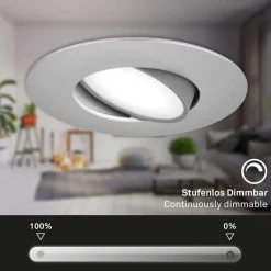 Loftlamper ^ Briloner LED-indbygningsspot 7597 3 IP65 4.000 K krom mat