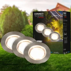 Briloner Nedgravet Udebelysning|Udendørs Spot > LED-indbygningsspot 3915032 IP67 12V 3x-tilbehør 4,5cm stål