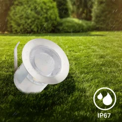 Briloner Nedgravet Udebelysning|Udendørs Spot > LED-indbygningsspot 3913032 IP67 12V 3x-udvidelse 3cm stål