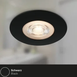 Loftlamper|Indbygningsspots ^ Briloner LED-indbygningsspot Kulana sort sæt af 3 IP65