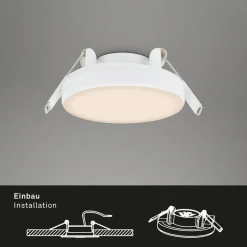 Loftlamper|Indbygningsspots ^ Briloner LED-indbygningsspot Plat, hvid, sæt af 3, 3.000 K