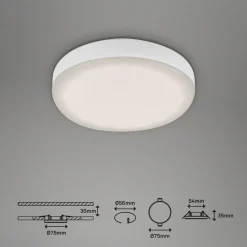 Briloner Indbygningsspots > LED-indbygningsspot Plat hvid 7,5 cm 4.000K sæt med 3 stk