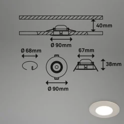 Briloner Indbygningsspots > LED-indbygningsspot 7598 3sæt CTS nikkel mat