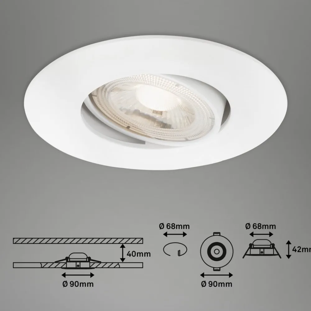 Briloner Loftlamper|Indbygningsspots > LED-indbygningsspot 7602 3sæt IP65 3.000 K hvid