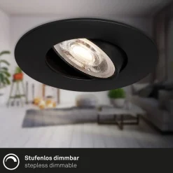Briloner Loftlamper|Spotlights > LED-indbygningsspot 7602 3sæt IP65 3.000 K sort