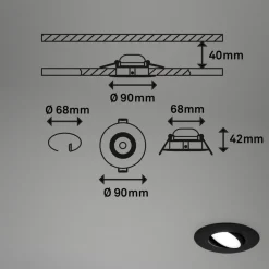 Briloner Loftlamper|Indbygningsspots > LED-indbygningsspot 7597 3sæt IP65 4.000 K sort