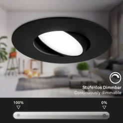 Briloner Loftlamper|Indbygningsspots > LED-indbygningsspot 7597 3sæt IP65 4.000 K sort