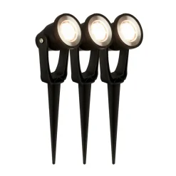 Briloner Udendørs Spot > LED jordspydspids 3919035 12V 3-punkts forlængelse, sort Ø 5 cm