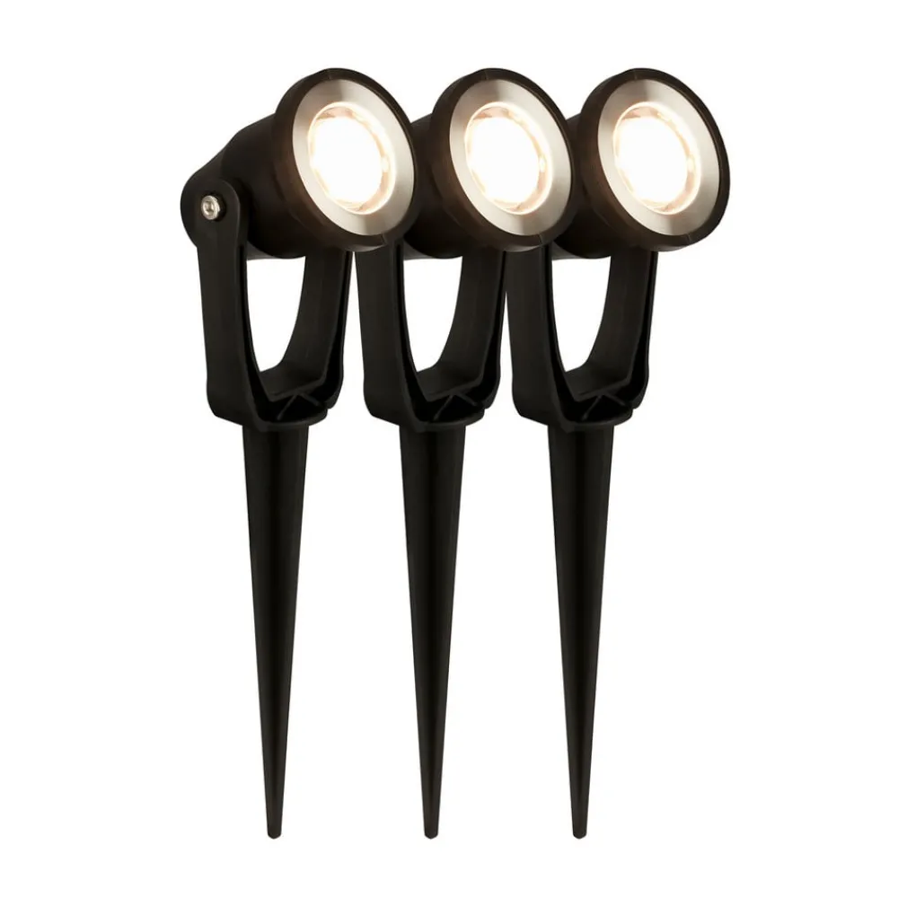 Briloner Udendørs Spot > LED jordspydspids 3919035 12V 3-punkts forlængelse, sort Ø 5 cm