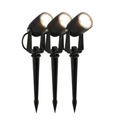 Briloner Udendørs Spot > LED jordspydspot 3927035 12 V startsæt med 3, sort Ø 4 cm