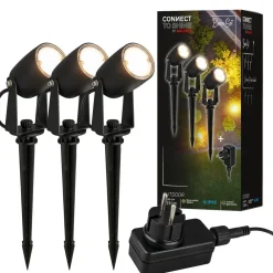 Briloner Udendørs Spot > LED jordspydspot 3927035 12 V startsæt med 3, sort Ø 4 cm