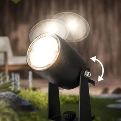 Briloner Udendørs Spot > LED jordspydspot 3927035 12 V startsæt med 3, sort Ø 4 cm