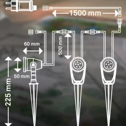 Briloner Udendørs Spot > LED jordspydsspot 3918035 12V startsæt med 3, sort, Ø 5 cm