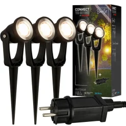 Briloner Udendørs Spot > LED jordspydsspot 3918035 12V startsæt med 3, sort, Ø 5 cm