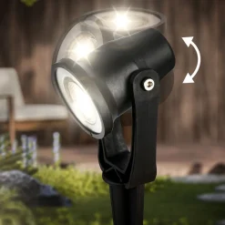 Briloner Udendørs Spot > LED jordspydsspot 3918035 12V startsæt med 3, sort, Ø 5 cm