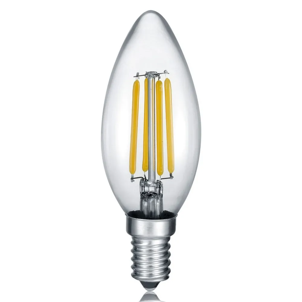 Dæmpbar Led-Pære|Filament Pære ^ Trio Lighting LED-kerte E14 4 W filament 2.700 K kontaktdæmper