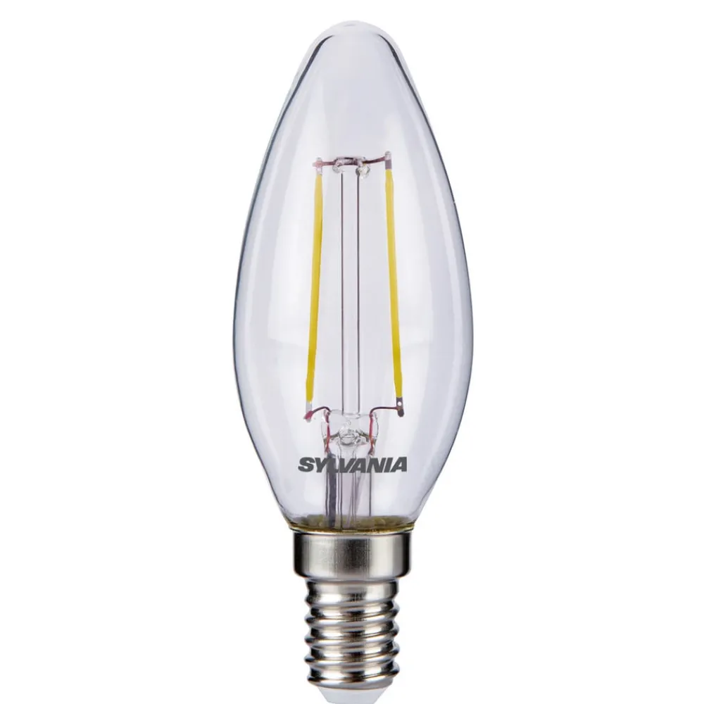 Sylvania Led Pærer > LED-kertepære E14 ToLEDo Filament 2,5W 827 klar