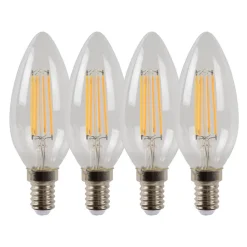 Lucide Dæmpbar Led-Pære|Filament Pære > LED-kertepære E14 4W 2700K dæmpbar sæt med 4 stk