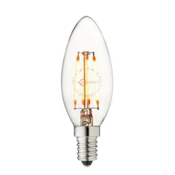 Dæmpbar Led-Pære ^ DESIGN BY US LED-kertepære, E14, 3,5 W, 2.200 K, glødetråd, dæmpbar