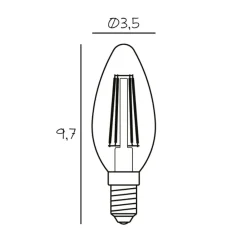 Dæmpbar Led-Pære ^ DESIGN BY US LED-kertepære, E14, 3,5 W, 2.200 K, glødetråd, dæmpbar