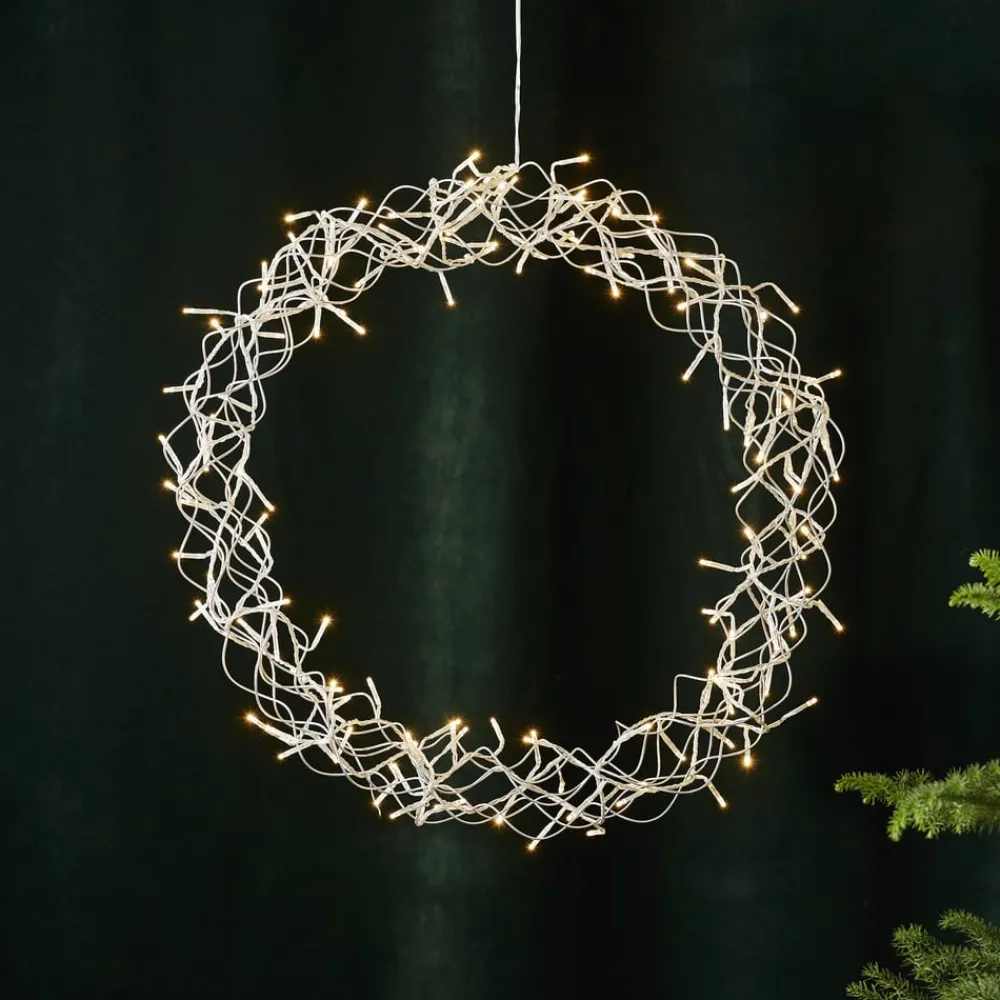STAR TRADING Julepynt|Vinduesdekoration > LED-krans Curly, varmhvid, Ø 50 cm