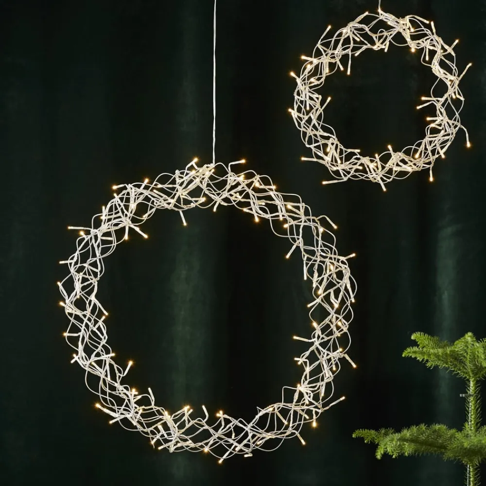 STAR TRADING Julepynt|Vinduesdekoration > LED-krans Curly, varmhvid, Ø 50 cm
