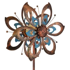 Globo Solcellelamper > LED-lampe med jordspyd 36571, blomst, vindspil, metal