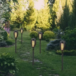 Näve Dekorationsbelysning|Solcellelamper > LED-lampe med jordspyd FANILO, sort, 45 cm, 5 stk. IP44