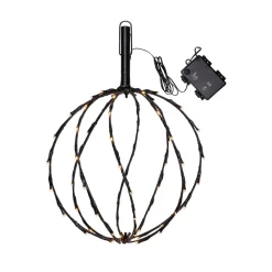 STAR TRADING Dekorationsbelysning > LED-lampe med jordspyd Kugle, Ø 30 cm, sort metalbatteri