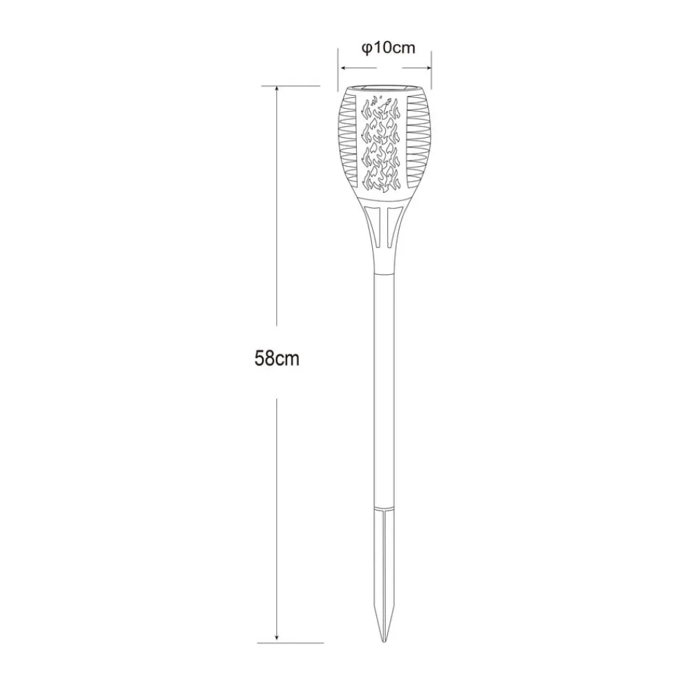 Globo Solcellelamper > LED-lampe med jordspyd 33077 Lommelygte, sort, plast