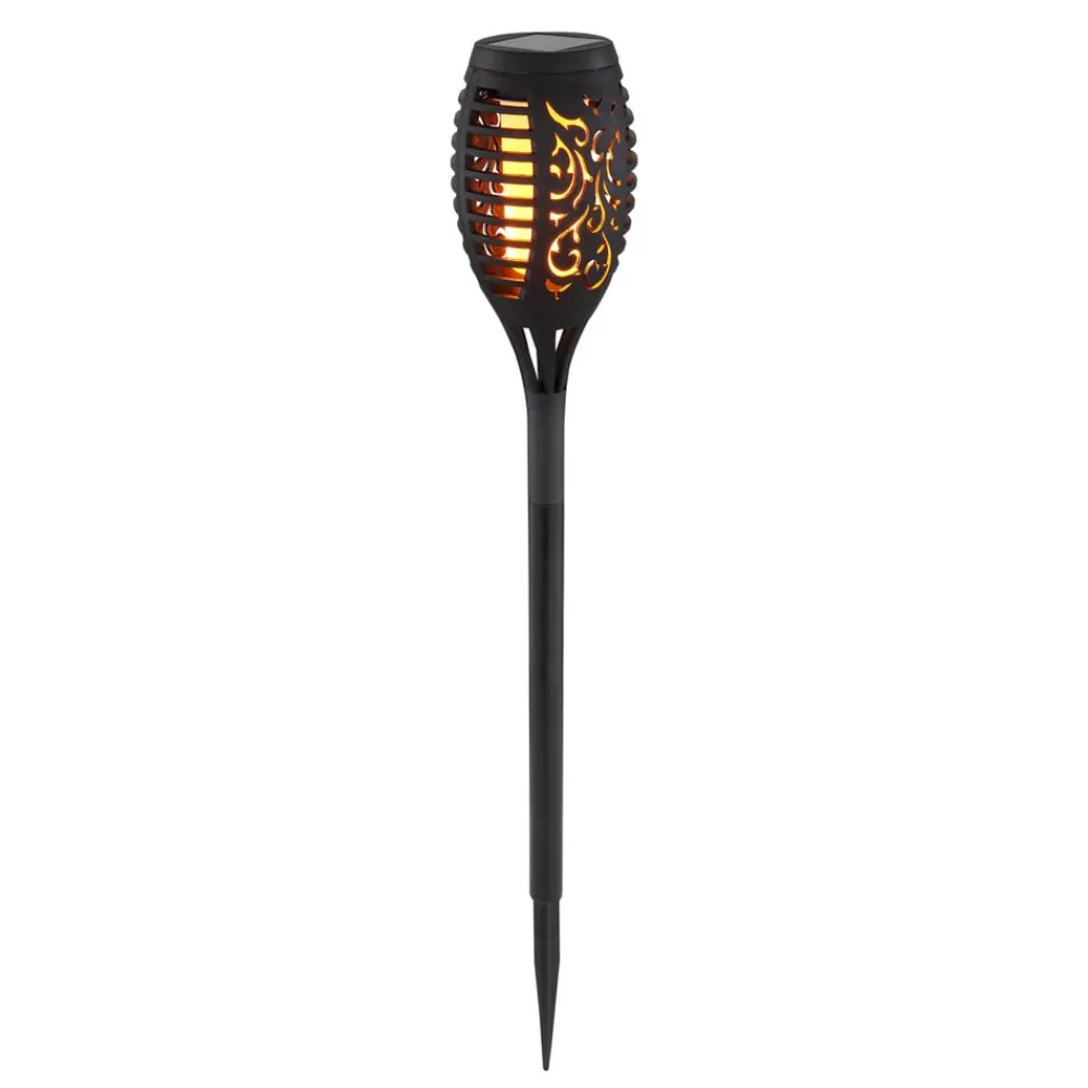 Solcellelamper ^ Globo LED-lampe med jordspyd 33536-3, lygte, sort, sæt med 3 stk