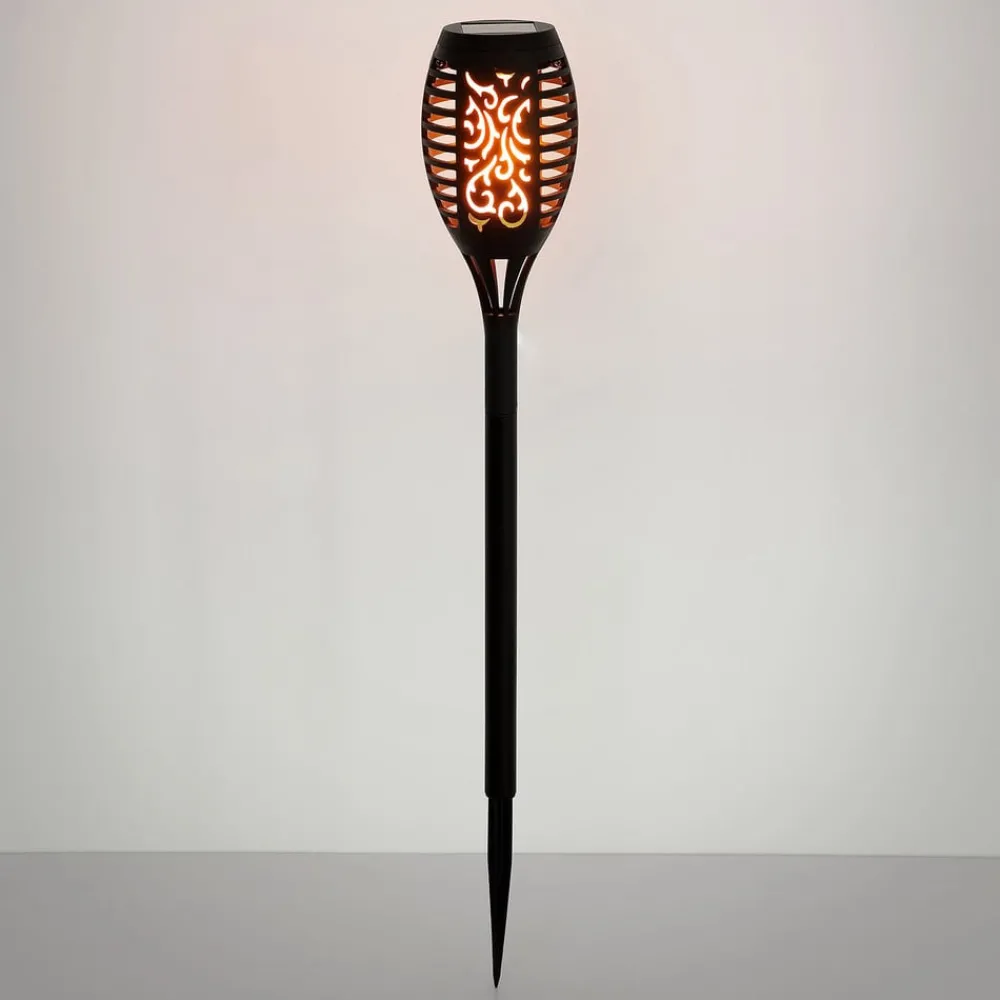 Solcellelamper ^ Globo LED-lampe med jordspyd 33536-3, lygte, sort, sæt med 3 stk