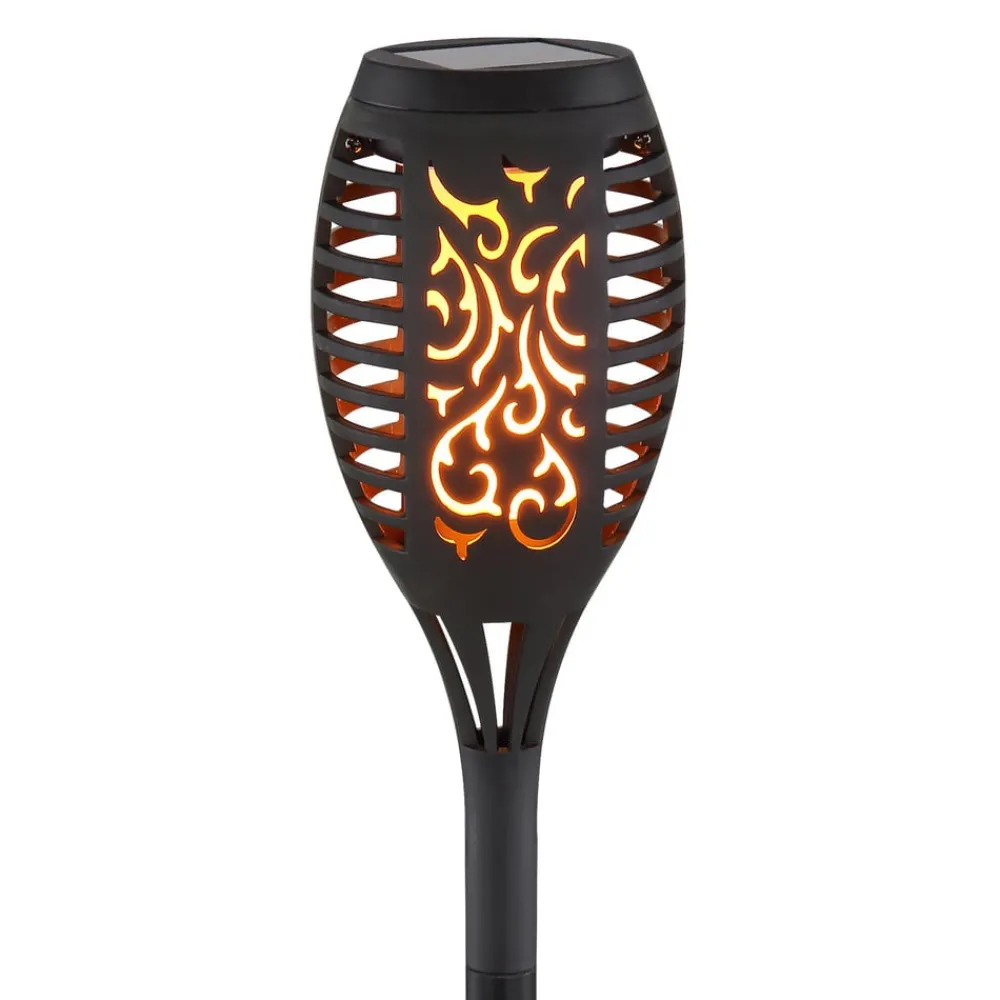 Solcellelamper ^ Globo LED-lampe med jordspyd 33536-3, lygte, sort, sæt med 3 stk