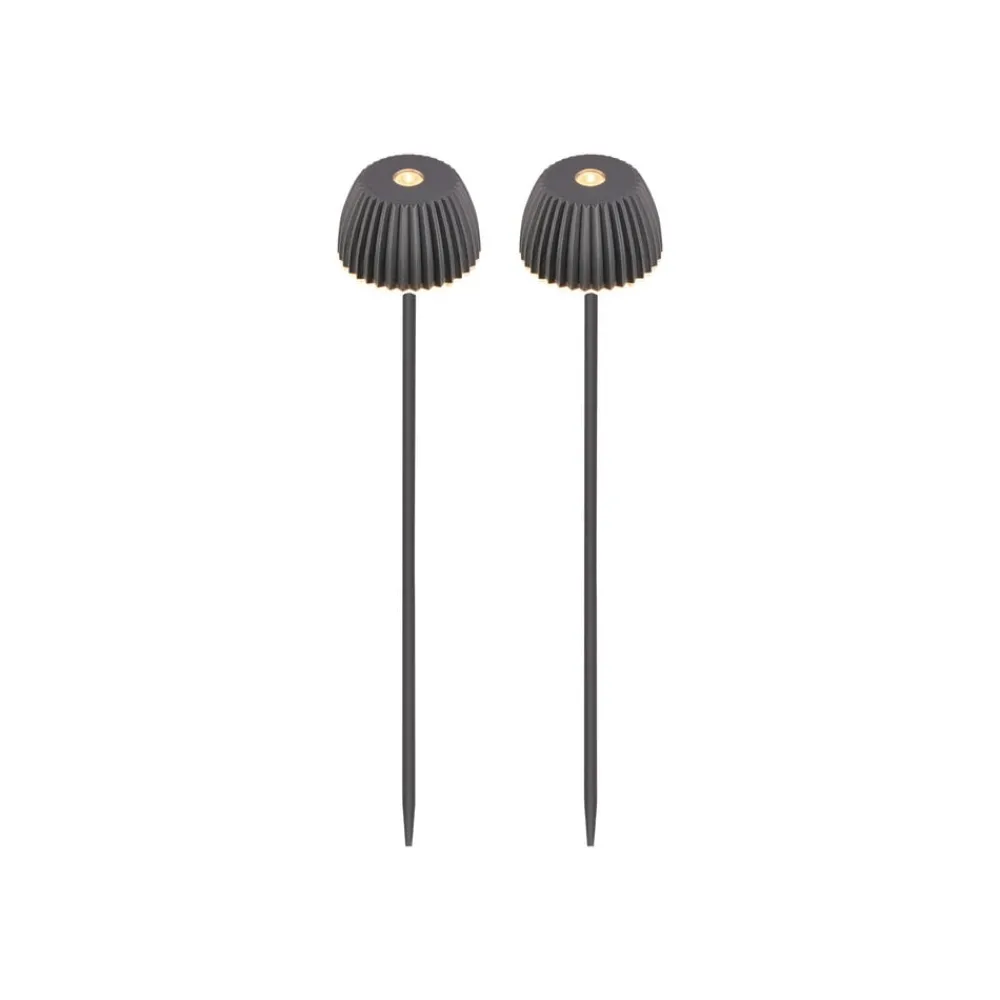 Briloner Udendørs Spot > LED-lampe med jordspyd RIFFLE NANO, antracit Ø 6 cm, 2-pak
