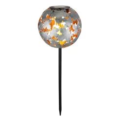 Globo Solcellelamper > LED-lampe med jordspyd 36748S, kugle, sølv, metal