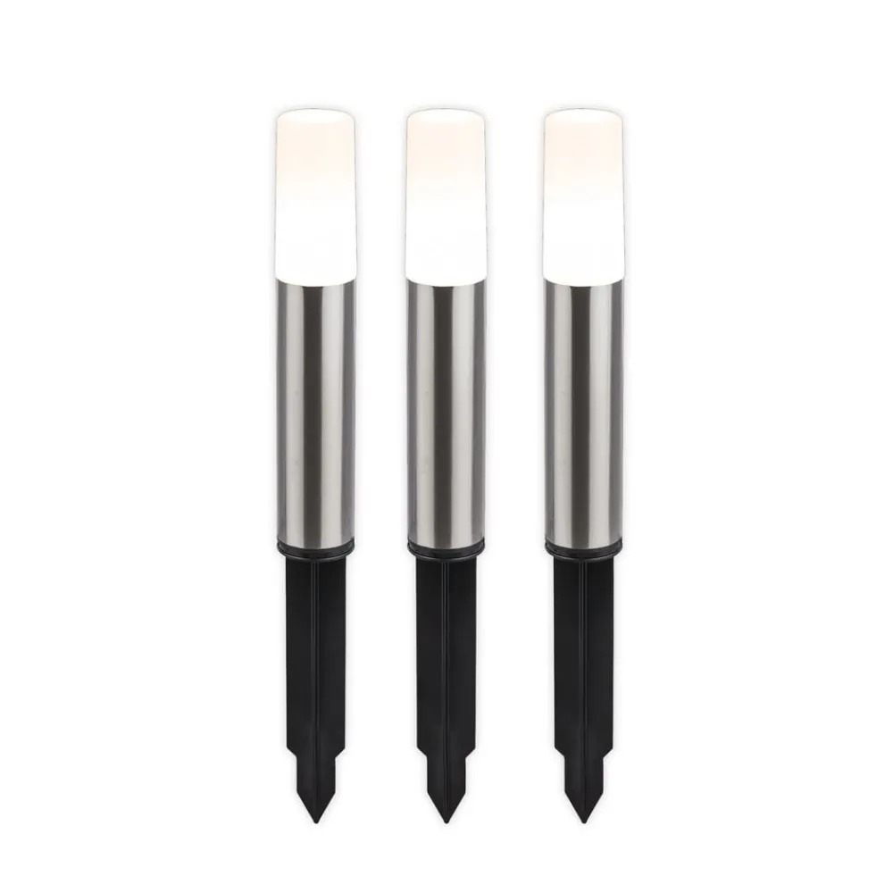 Udendørs Spot ^ Briloner LED-lampe med jordspyd 3926032 12V 3x-udvidelse Stål Ø 4cm
