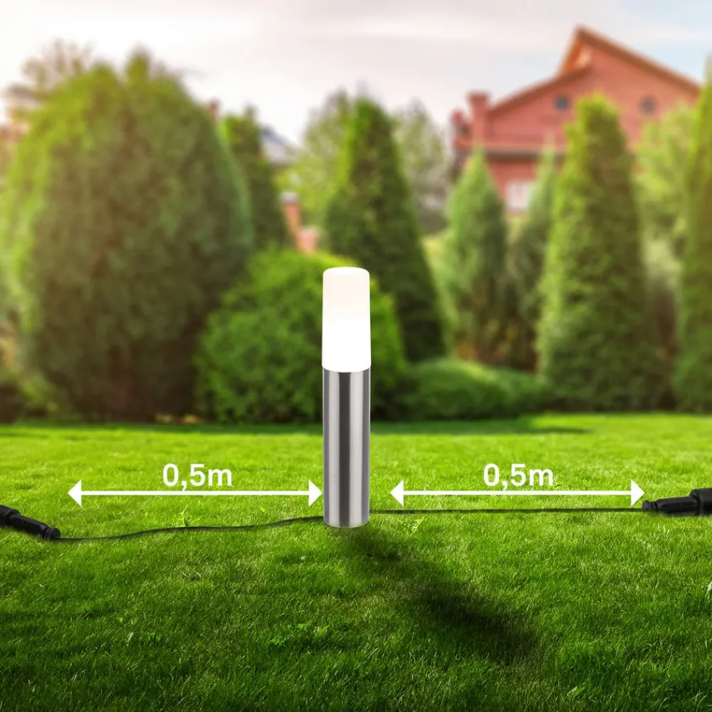 Udendørs Spot ^ Briloner LED-lampe med jordspyd 3926032 12V 3x-udvidelse Stål Ø 4cm