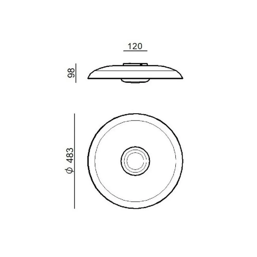 Loftlamper ^ Linea Light LED-loftlampe Basin_P, hvid, metal, Ø 48 cm
