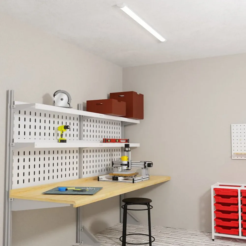 Milagro Lighting Arbejdsrum/Kontor|Loftlamper > LED-loftlampe Batten, længde 120 cm, aluminium, hvid, 4.000 K