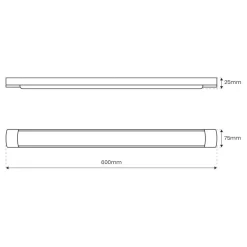 Milagro Lighting Arbejdsrum/Kontor > LED-loftlampe Batten, længde 60 cm, aluminium, hvid, 4.000 K